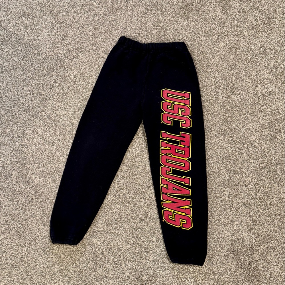 Russell Athletic Kids Black Sweatpants with USC Trojans Logo